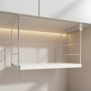 厨房微波炉置物架壁挂式放烤箱电饭锅多功能吊柜支架免打孔收纳层