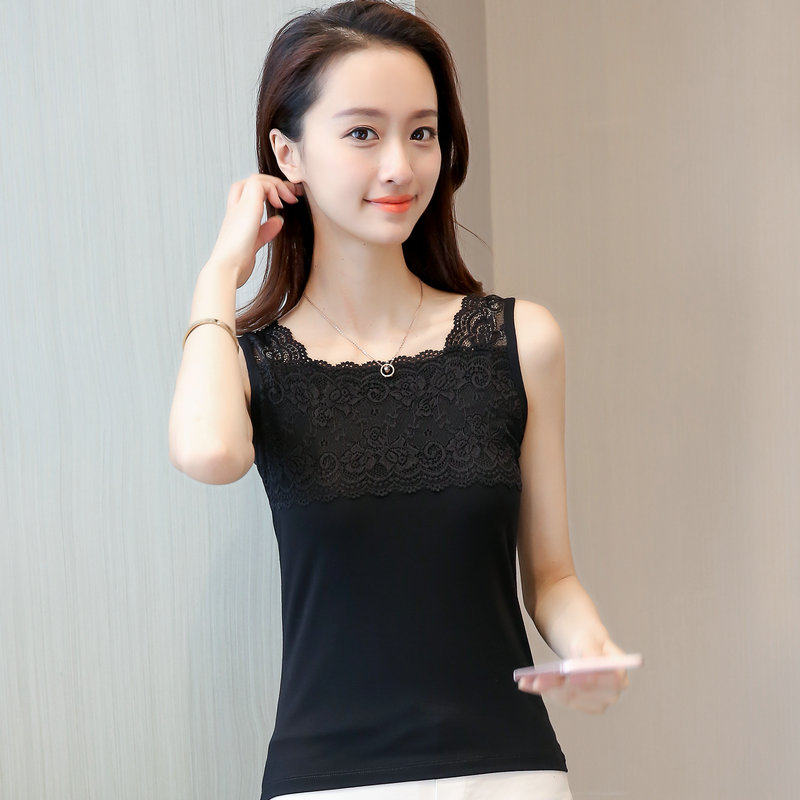 蕾丝花边短款吊带背心女内搭外穿打底衫修身韩版百搭无袖上衣春夏,女装/女士精品,背心吊带,淘宝优惠券,粉丝福利购,淘宝优惠卷