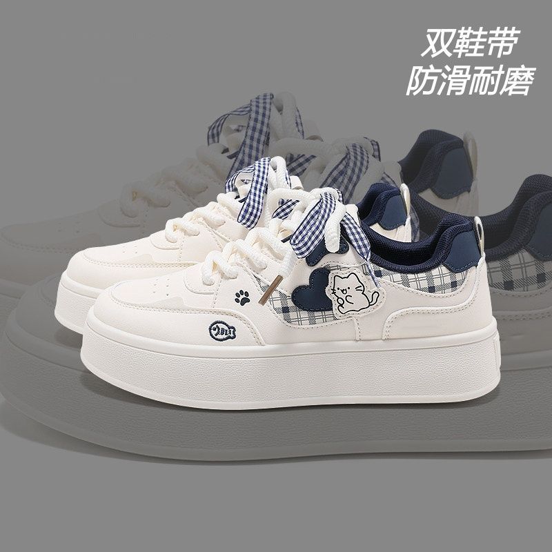 韩版简约可爱小猫厚底增