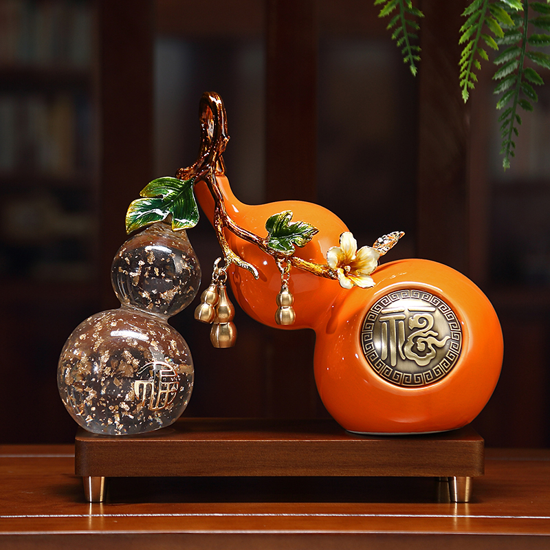 陶瓷葫芦新中式客厅摆件搬家礼物