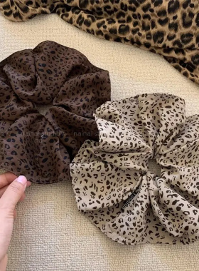 22cm直径秋冬新款!豹纹大肠发圈~甜酷y2k辣妹超大号低马尾发饰女
