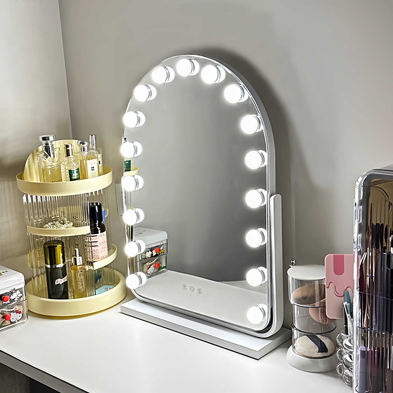 LED化妆镜台式旋转带灯