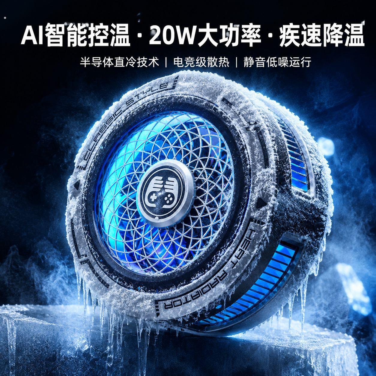 铁兔小冰盖散热器却风扇制冷半导体磁吸直播游戏专用降温神器手机图片