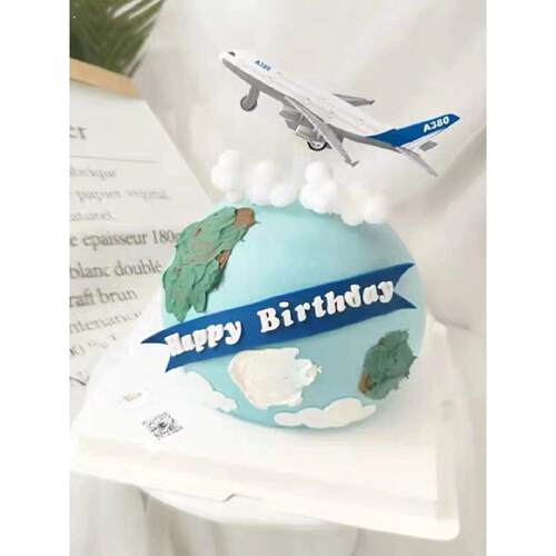 飞机蛋糕装饰摆件小飞机模型飞行员男孩飞机主题生日蛋糕插件配件