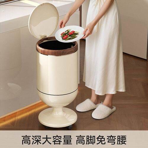 移动高脚收纳大容量厨房家用垃圾桶桶客厅不弯腰可高级感大号