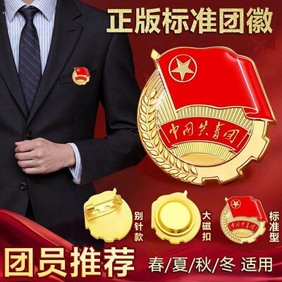 共青员胸章团徽团员学校学生标准版中国共青团胸章新款大磁铁别针