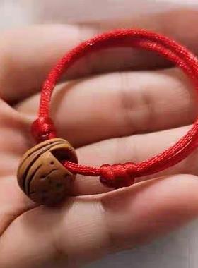 宝宝婴儿童新生红绳手链桃核胡篮桃木男女脚防惊吓压随身护手绳串