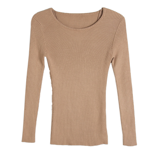 黑色针织打底衫女内搭毛衣2025年秋冬季新款低领长袖洋气紧身上衣