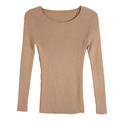 黑色针织打底衫女低领内搭长袖