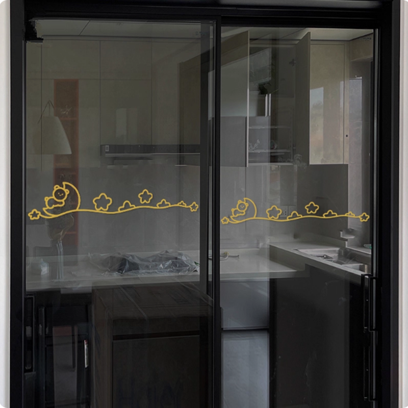 厨房餐厅推拉门腰线玻璃门防撞条