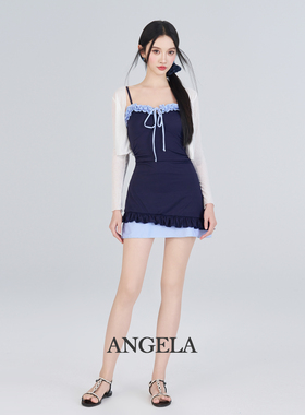 安格拉泳衣女士2026新款保守连体裙式高级感绝美泡温泉学生游泳装