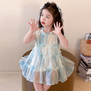 儿童韩版 超美气质甜美舒服高端超好看 连衣裙女生潮范夏季 休闲潮款