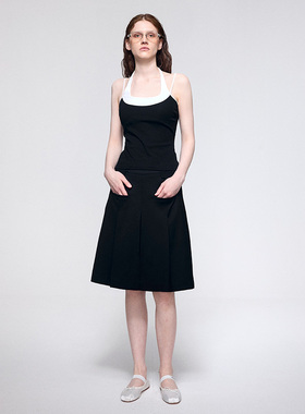 dat.明後日 叠褶百慕大A字廓形五分中腰休闲西装中裤