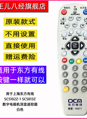 上海东方有线SC5102Z-1 SC5013Z数字电视机顶盒遥控器 白色