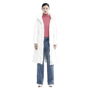戴布拉芬新款冬季连帽羽绒服女士加厚鸭绒服外套过膝长款貂领棉服