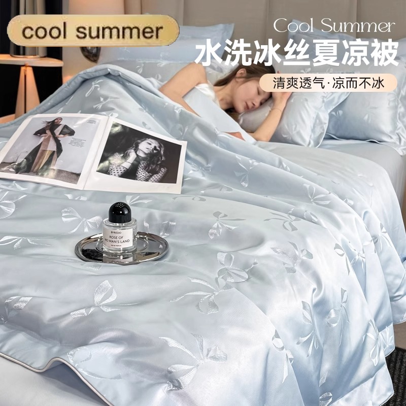 A类水洗真丝夏凉被四件套
