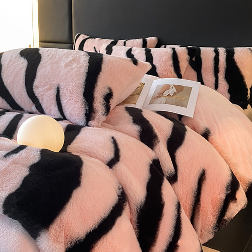 轻奢兔毛绒牛奶绒四件套2025新款