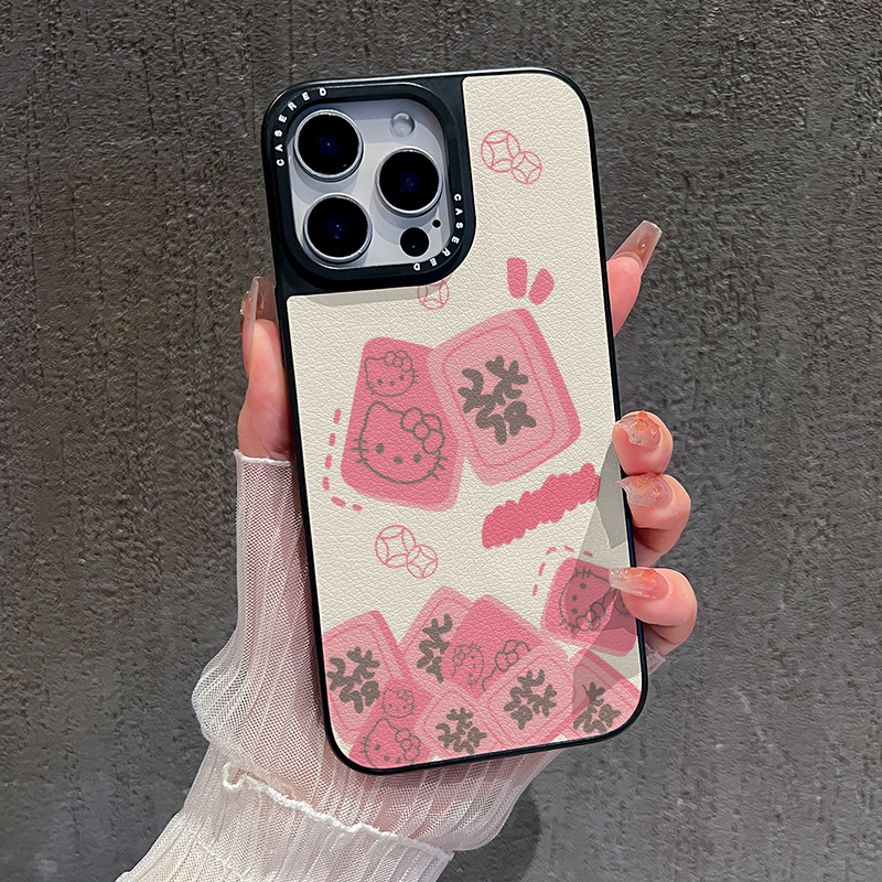 适用苹果17promax新款iPhone16手机壳华为p80荣耀400刀锋小羊皮小米17发财麻将KT猫opporeno14vivos30三星S25