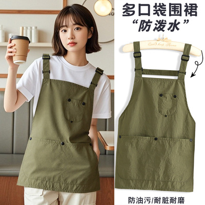日式餐饮围裙家用厨房防泼水做饭