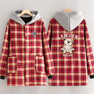 加绒加厚罩衣长袖 围裙保暖防水耐脏家用外套女上班工作服定制印字