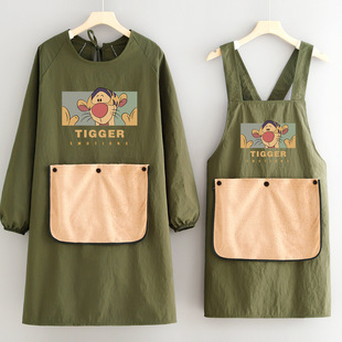 防泼水长袖 围裙女家用厨房做饭防污罩衣卡通透气成人工作服定制男