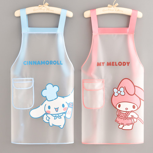 防水浩瑾TPU透明家用可爱围裙