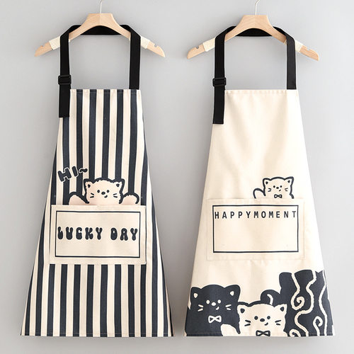 帆布防污烘焙围裙家用厨房透气