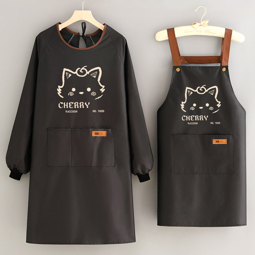 长袖围裙定制logo印字