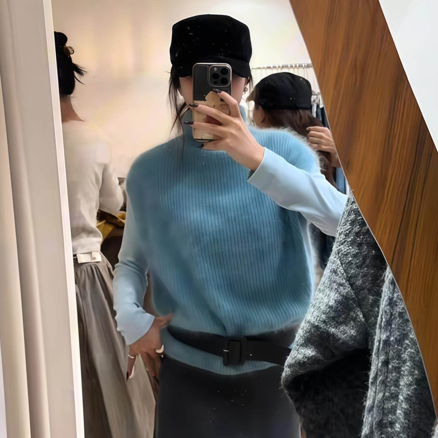 ROUMIKL毛茸茸高领无袖针织马甲女2025新款秋冬软糯宽松叠穿背心