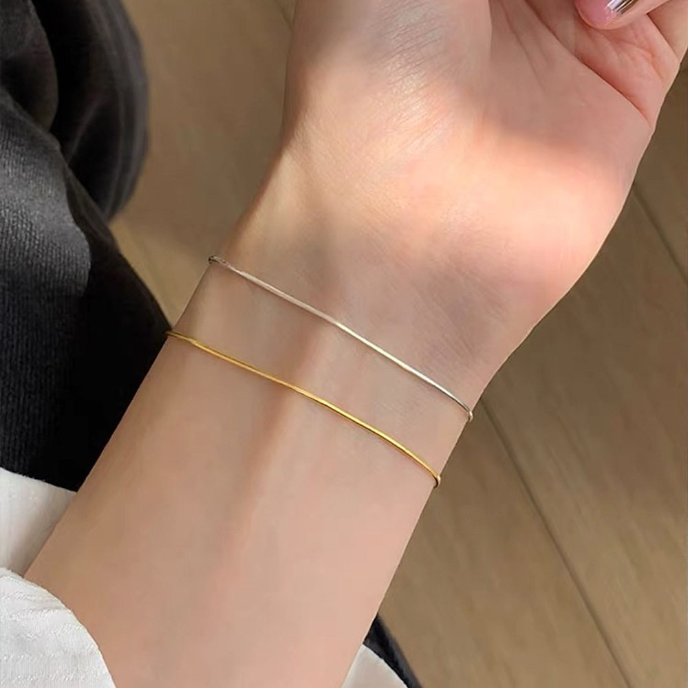 S925纯银极细蛇骨链手链女气质简