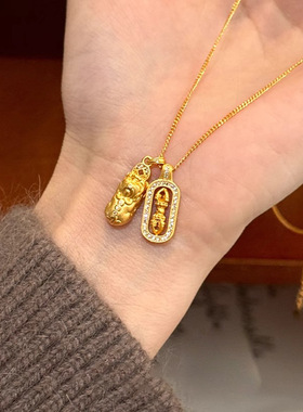 s925纯银金刚杵貔貅韦雪同款项链锁骨链秋冬配饰招财轻奢高级颈链