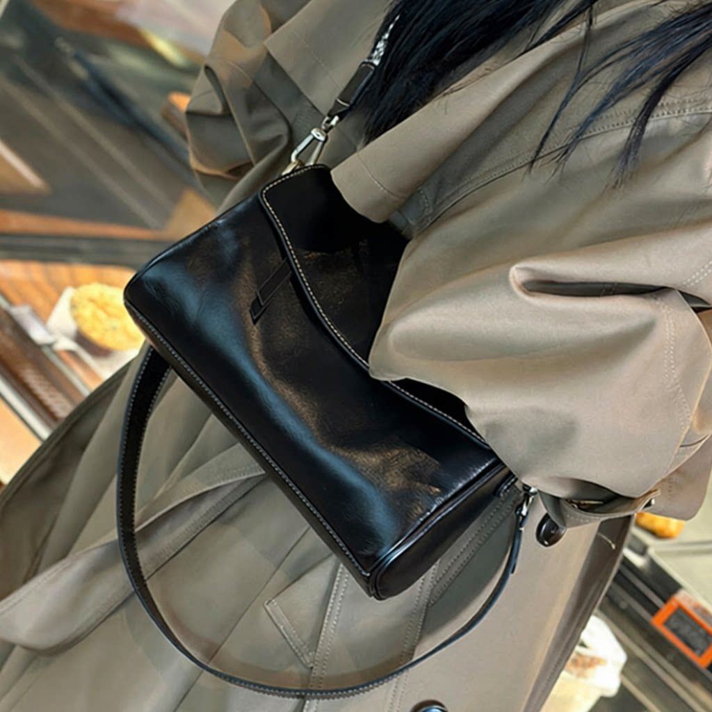 腋下包女新款大容量斜跨包头层牛