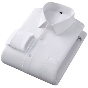 广东普宁衬衫秋冬男保暖无痕休闲加绒加厚抗寒保暖内搭长袖衬衫