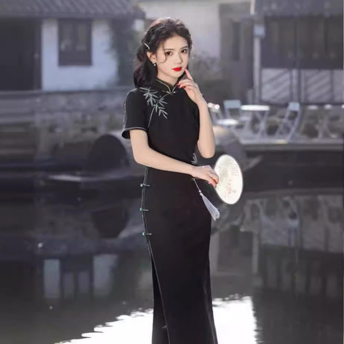 旗开得胜中高考旗袍夏弹力提花