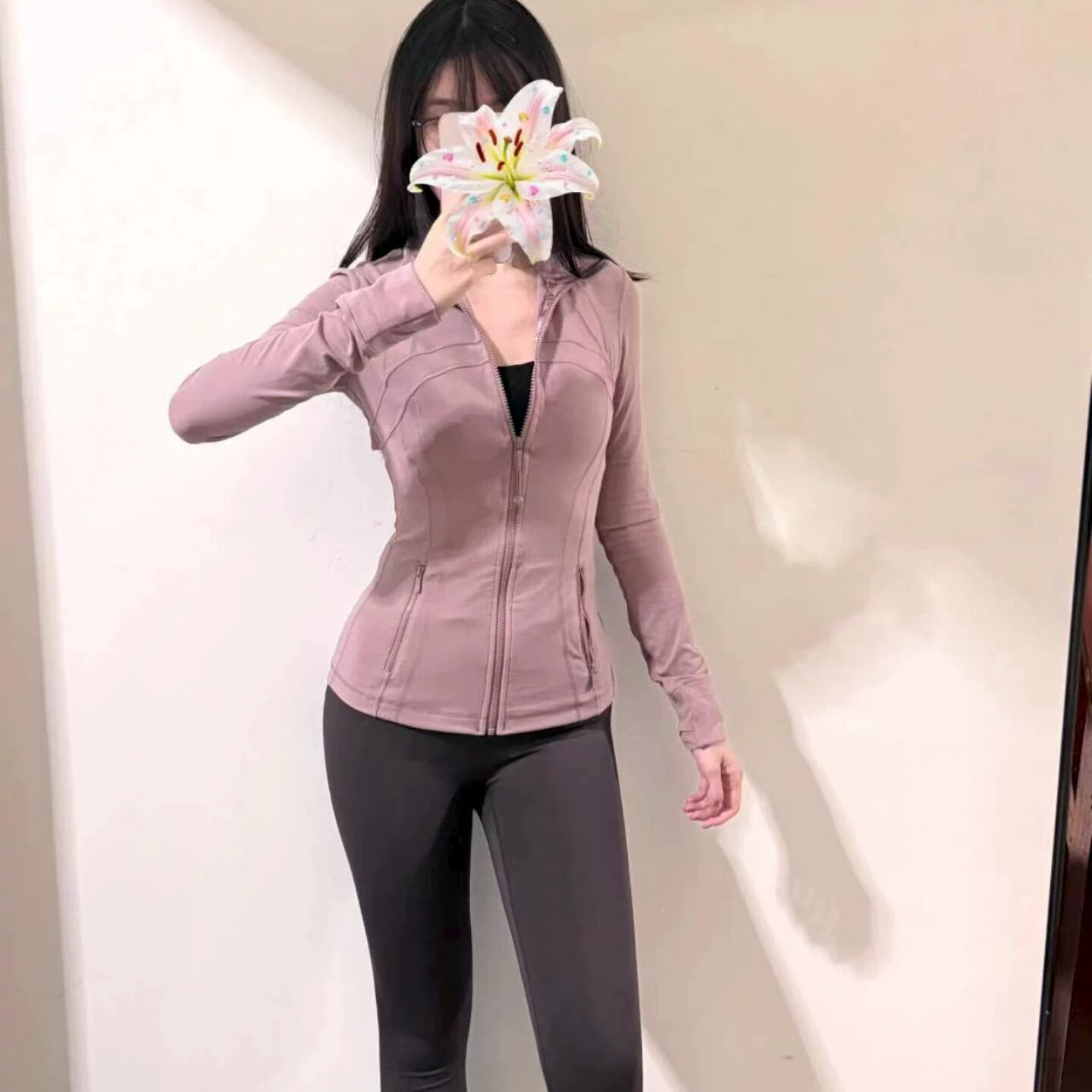 春秋女立领速干瑜伽长袖外套