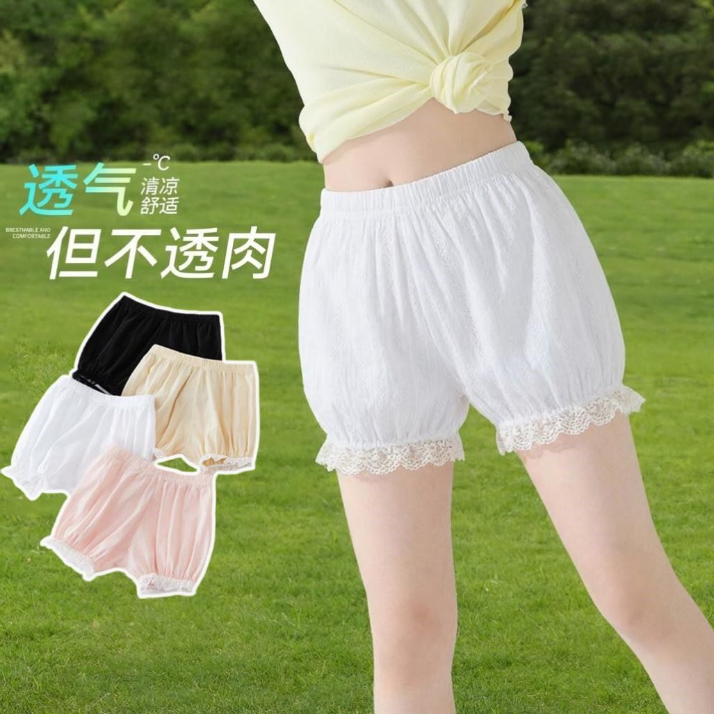 女童安全裤防走光配裙子夏季薄款儿童白色纯棉打底短裤女孩宝宝