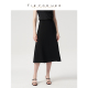 TieForHer法式 a字裙显瘦淡人半身裙百搭过膝伞裙女