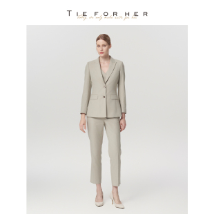 马甲女士套装 TieForHer 通勤西装 雾松燕麦修身 Tzee0系列明星款