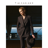 TieForHer 女 外套直筒裤 大哲学家 高智感羊毛廓形显瘦西装