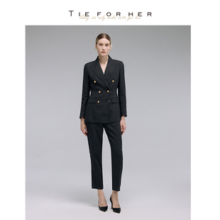 TieForHer奢华系列 992色号 高智灰色羊毛通勤套装女士西装连衣裙