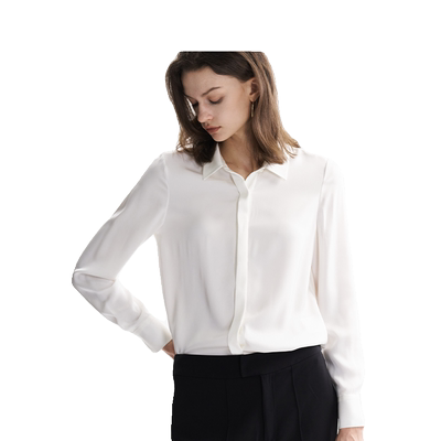 TieForHer RSW皇家真丝系列 方领真丝显瘦老钱风经典职业通勤衬衫