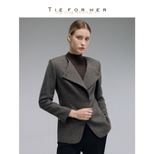 TieForHer 显瘦百搭职场上衣 设计感通勤 Parma圆领西装 外塔女