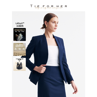 高智极简职场通勤职业女士外套 无领西装 TieForHer Yale律政女主