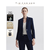 TieForHer 女 职业套装 Tzee9系列藏青单排修身 职场通勤西服西装