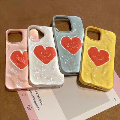 炽热爱心适用于苹果16手机壳12陨石纹14promax11批发外贸15plus13