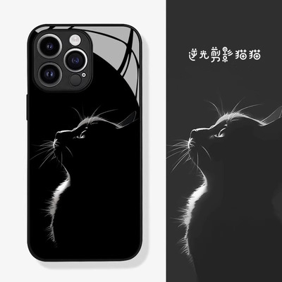 逆光猫猫适用于华为MATE50手机壳P60玻璃批发荣耀70麦芒X40外贸