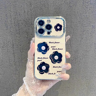 暗黑珍珠花适用于OPPOA96手机壳FINDX8电镀视窗RENO13清新REALME1
