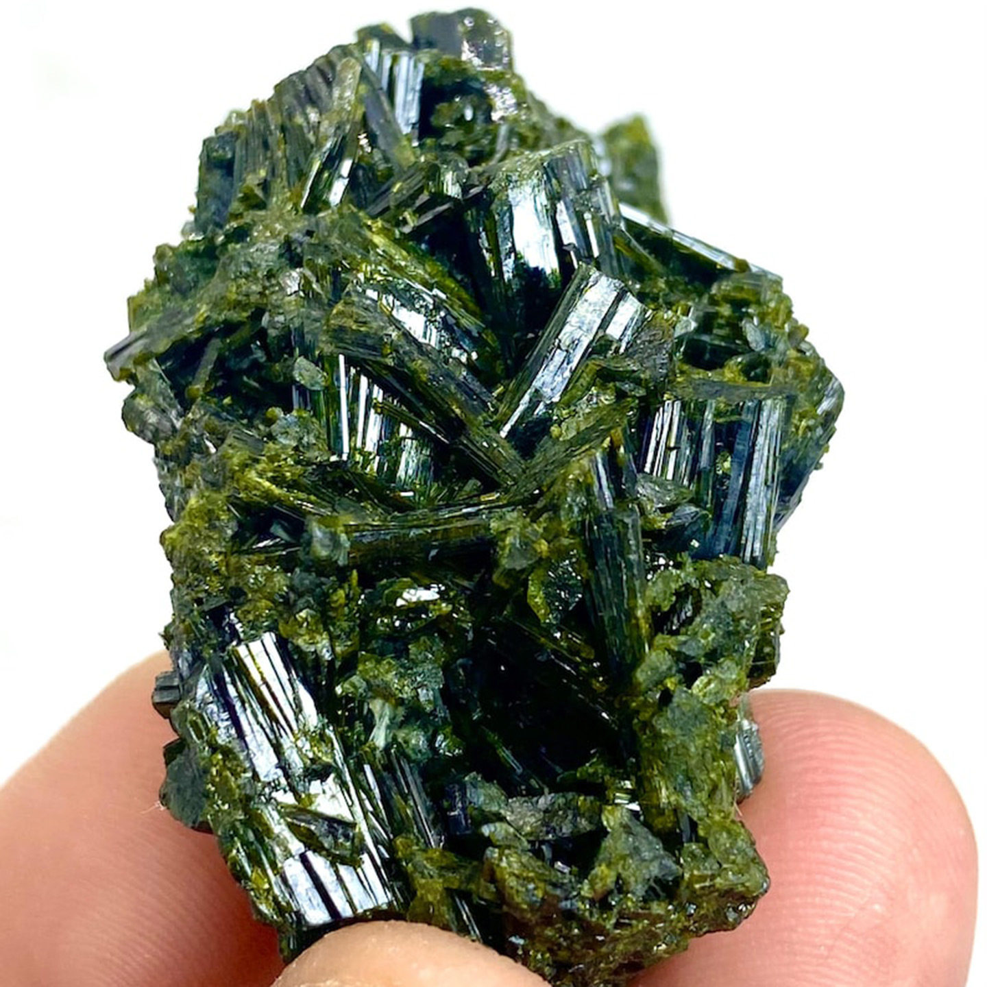 天然绿碧玺原石水晶原石水晶摆件绿帘石原石科普教学矿标厂家批发