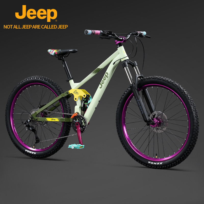 JEEP吉普山地自行车男女款青少年26寸双减震户外骑行新款WR200