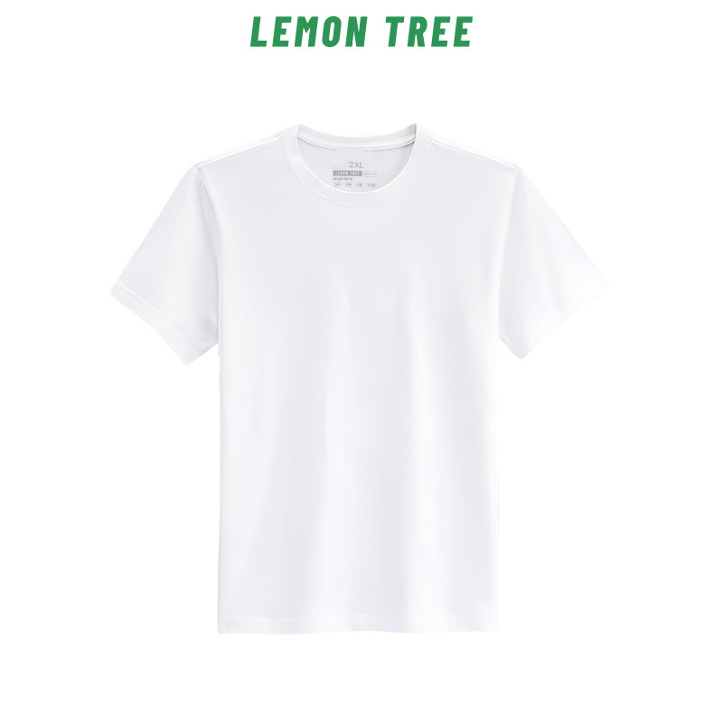 lemon tree聚乳酸纤维(玉米纤维)40s圆领t恤休闲小白t